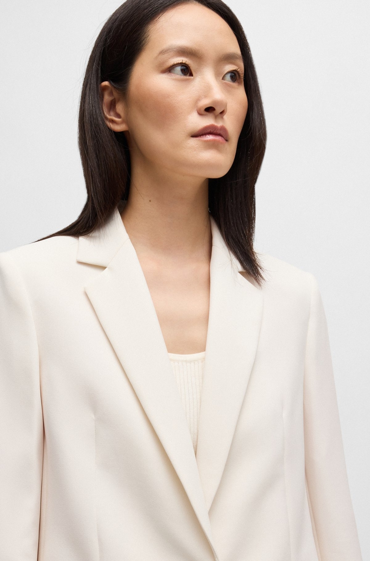 SINGLE-BREASTED JACKET IN STRETCH FABRIC - 5