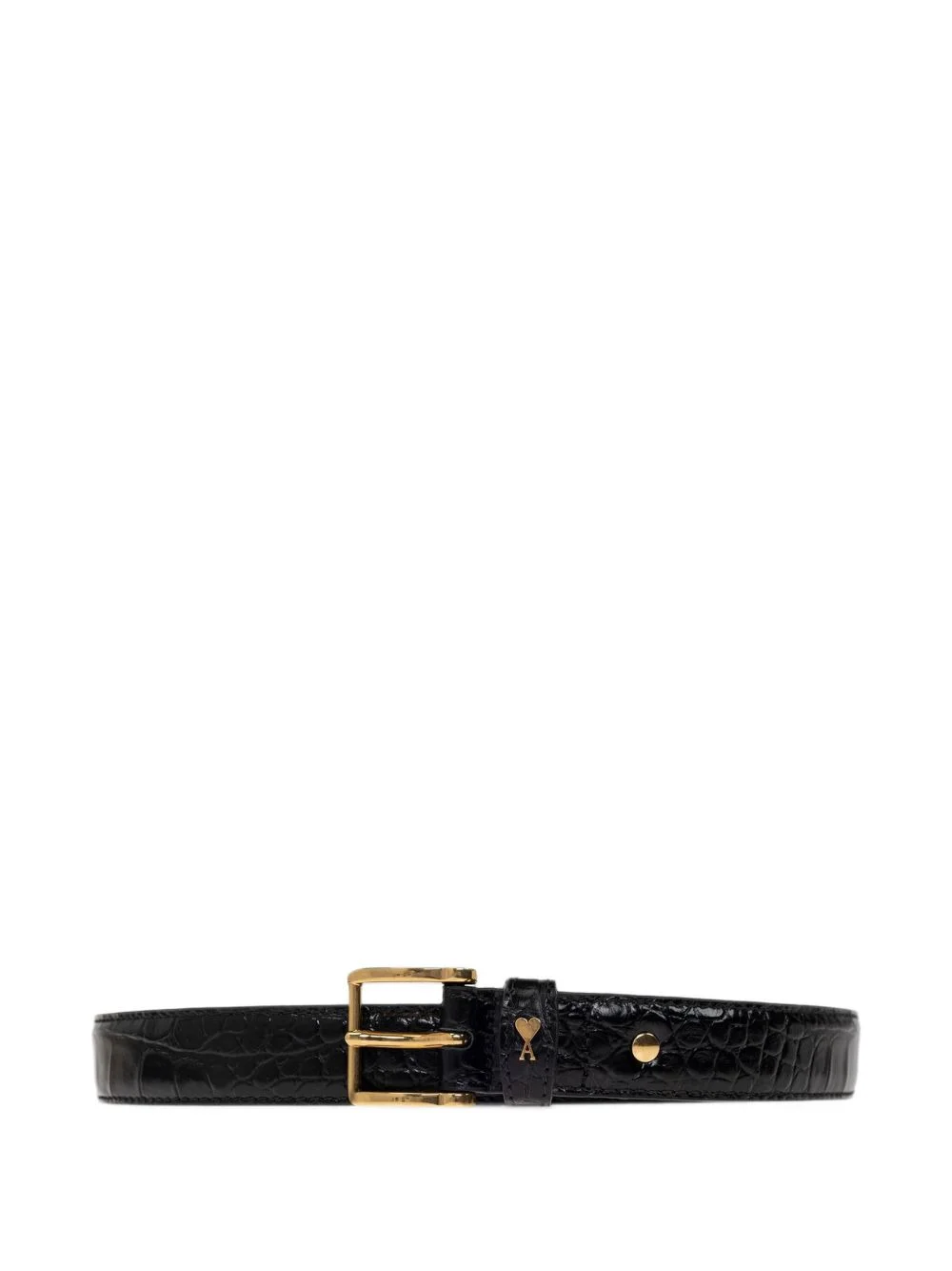 croc-effect leather belt - 1