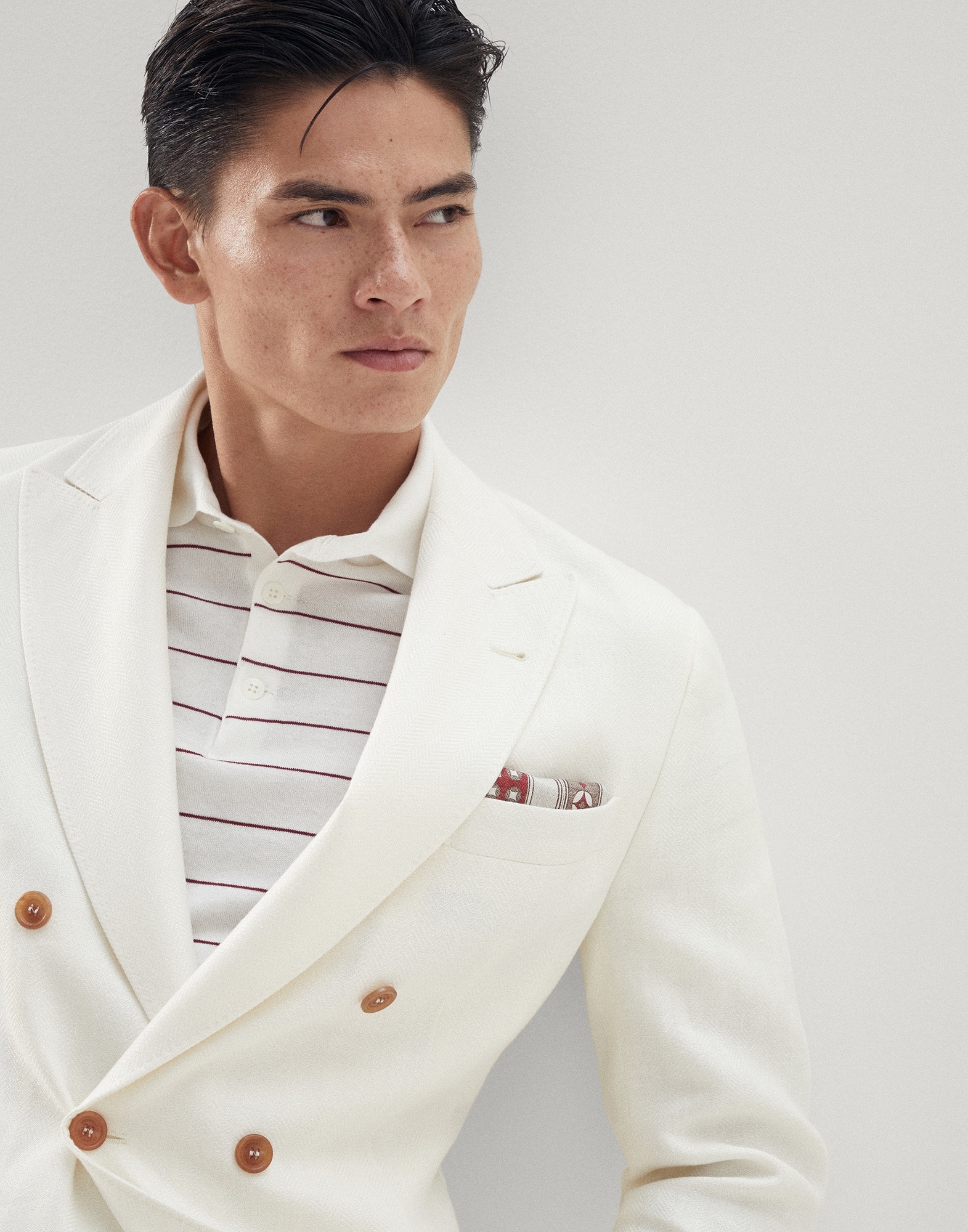 Silk double border pocket square - 3