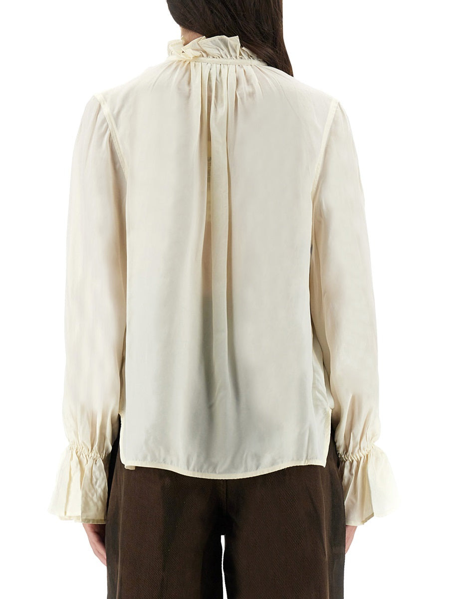 Ganni Women Shirt With Bow - 3