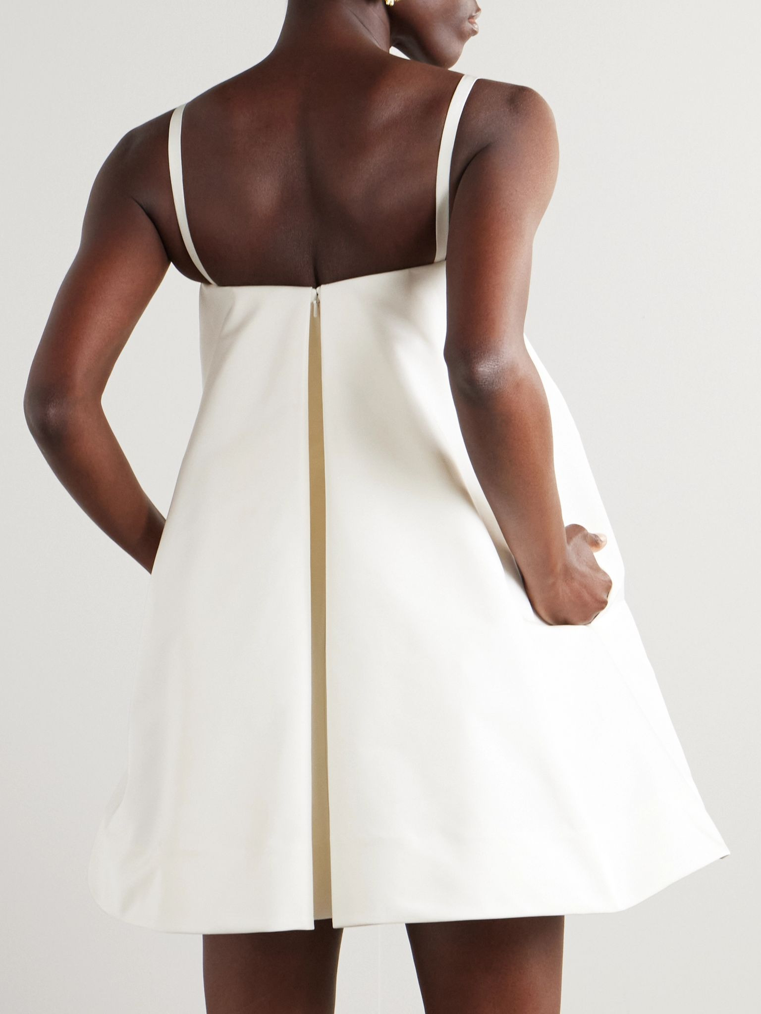 Embellished faille mini dress Ivory - 3