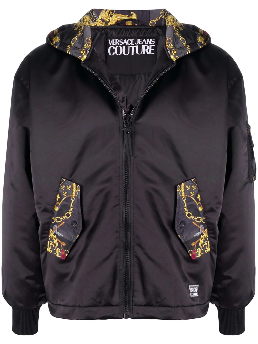 logo-print padded jacket - 1