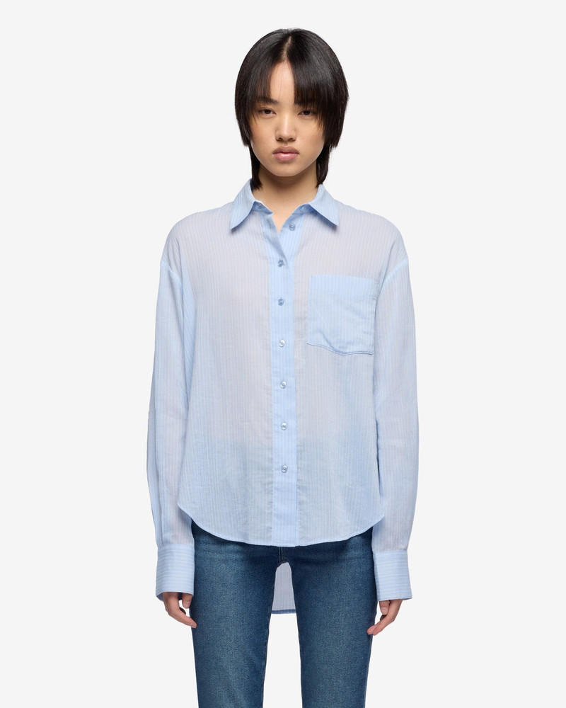 7 For All Mankind Oversize Button Down in Baby Blue Stripe outlook