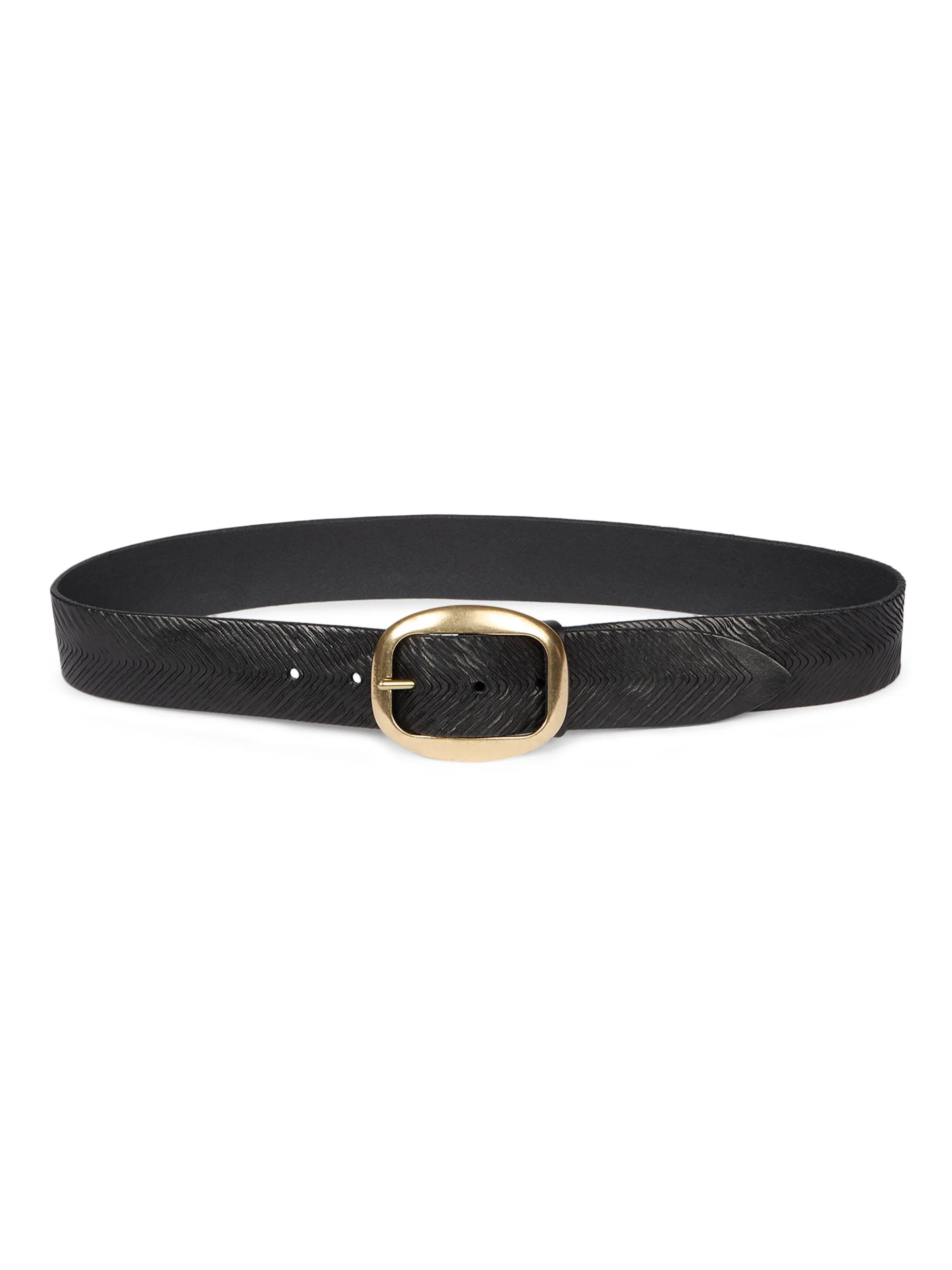 Women's Dara Leather Belt - Black - 1