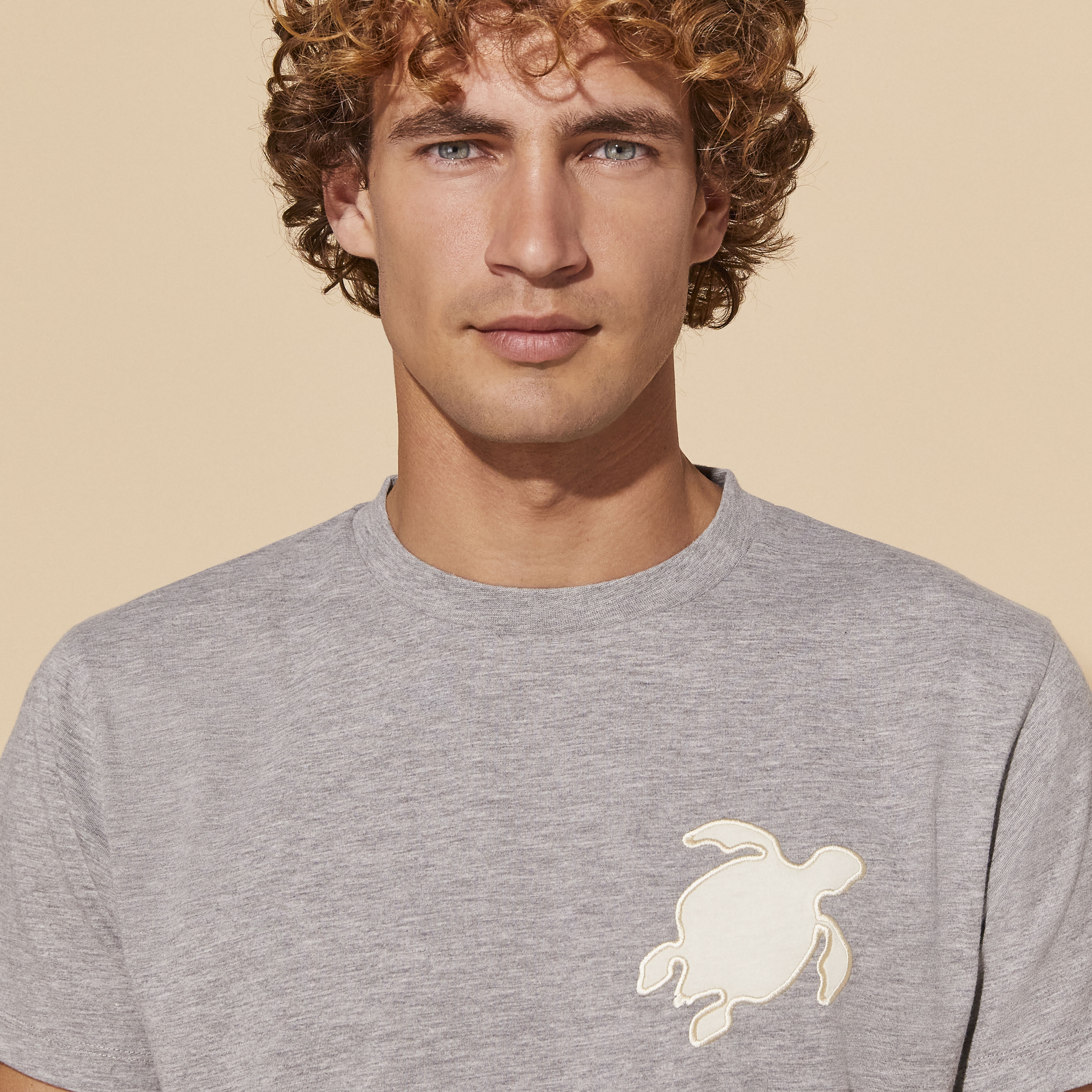 Men Cotton T-Shirt Turtle Patch - 5