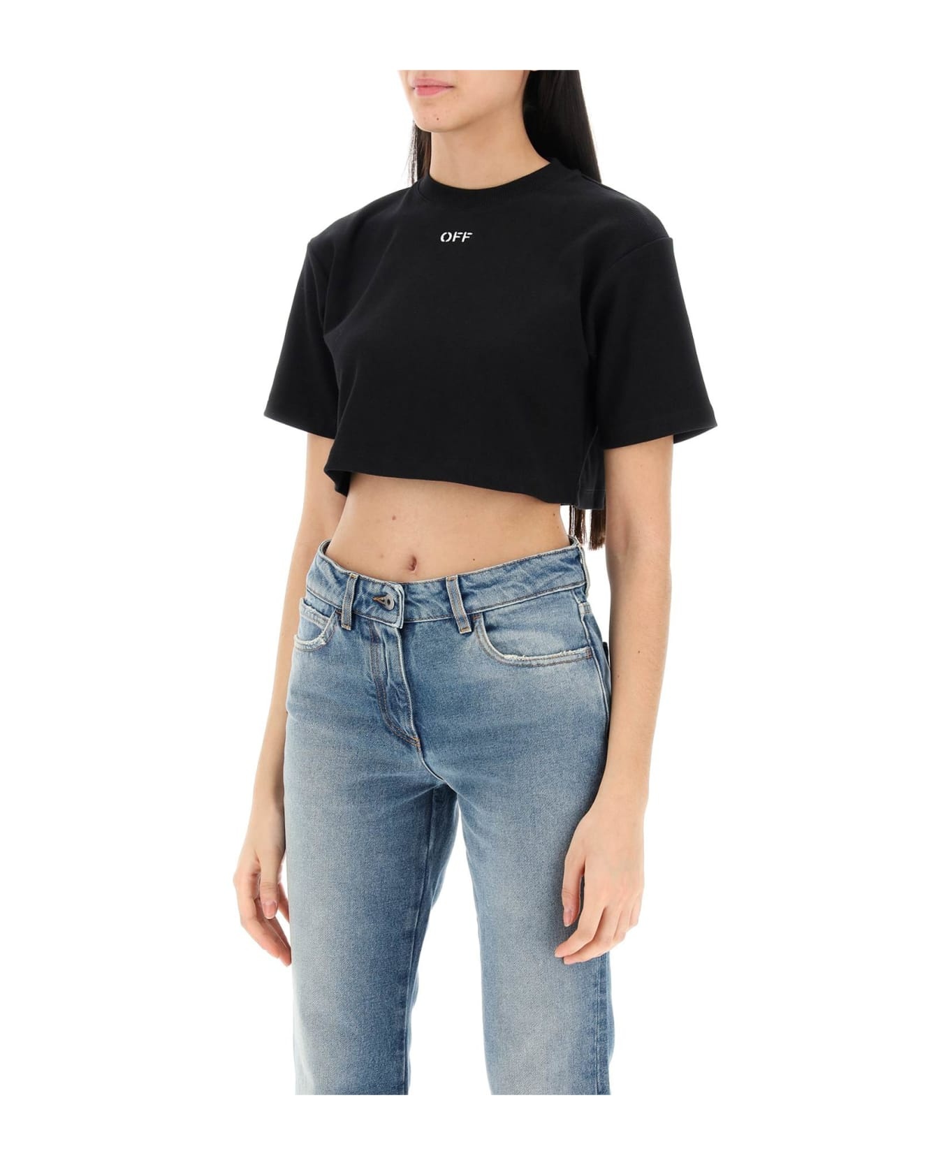 Off Stamp Rib Cropped Tee - 4