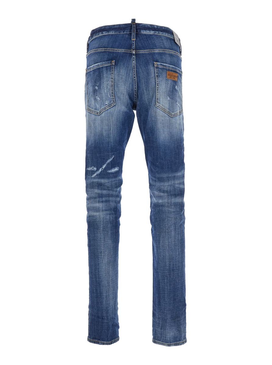 DSQUARED2 'COOL GUY' BLUE FIVE-POCKET JEANS WITH LOGO PATCH IN STRETCH COTTON DENIM MAN - 2