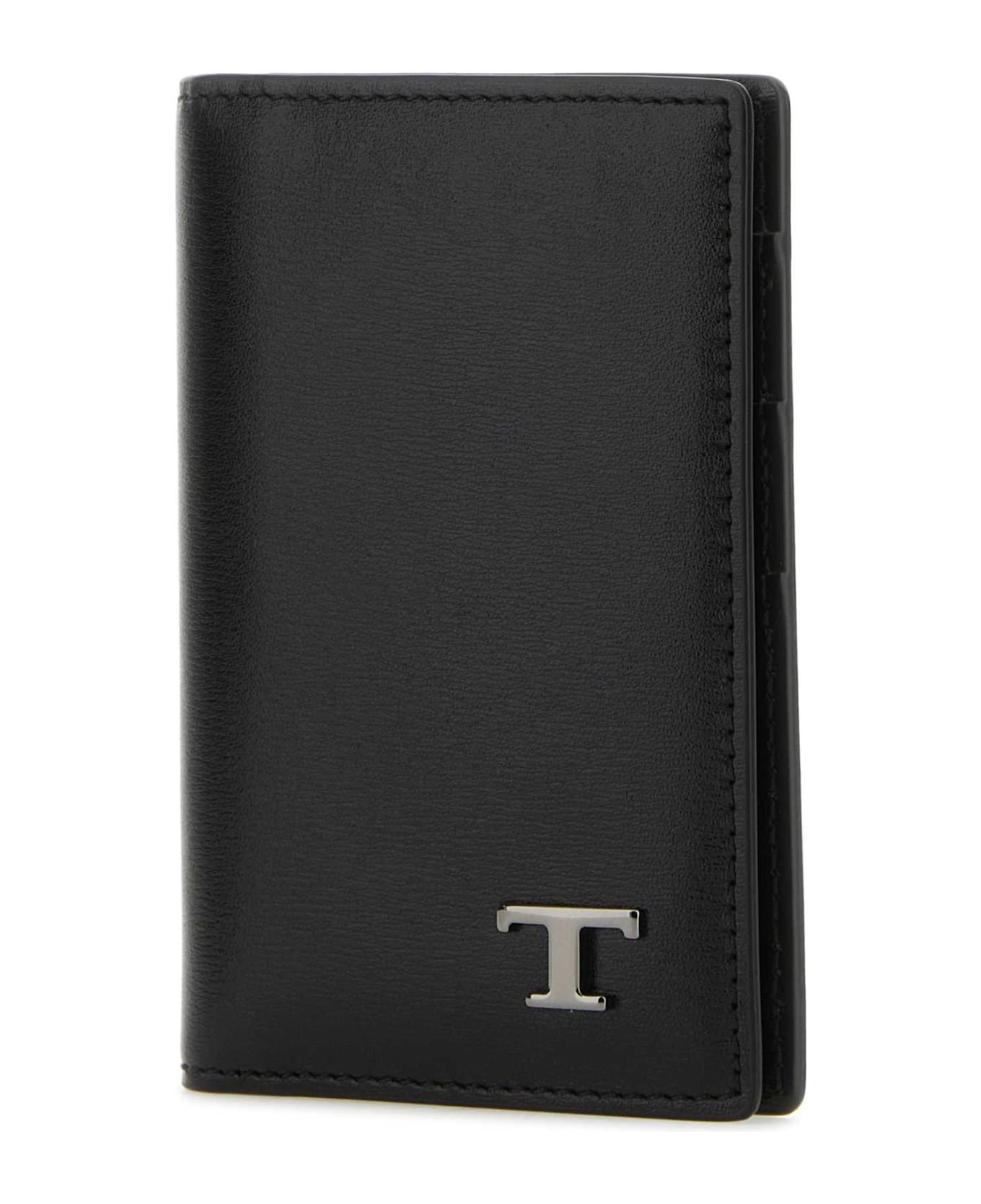 Black Leather Card Holder - 2