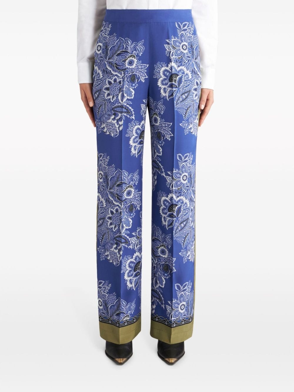 bandana-print straight-leg silk trousers - 3