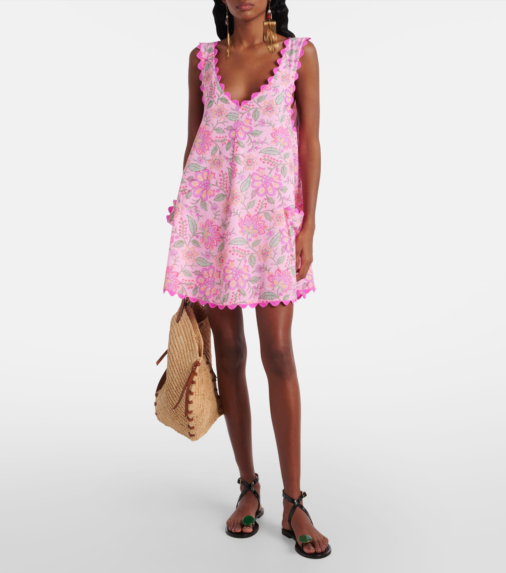 Floral printed cotton minidress - 2