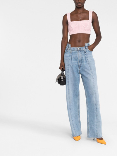 THE ATTICO Miles ribbed-knit cropped top outlook
