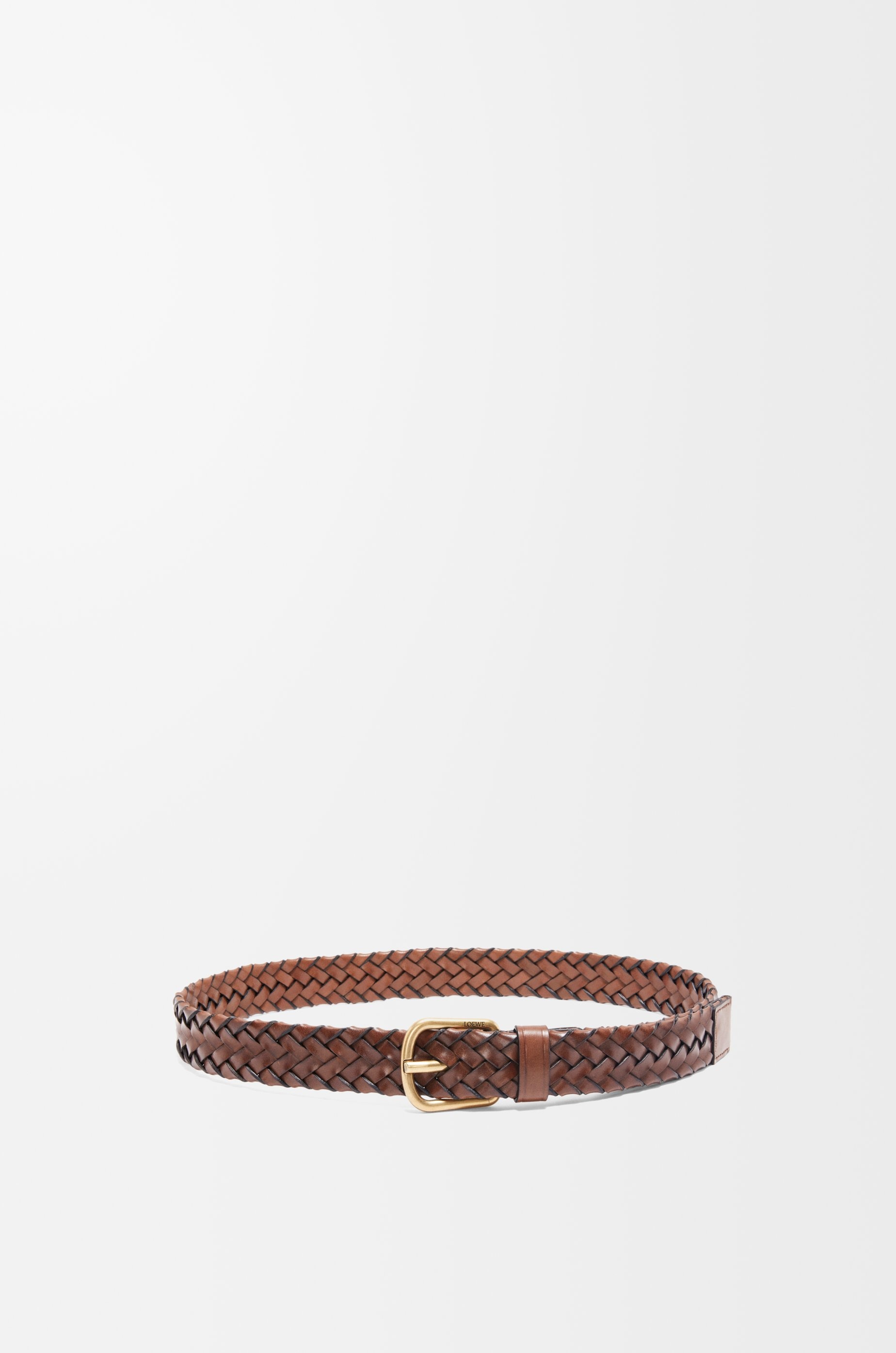 Chunky woven belt in vegetable-tanned calfskin - 1
