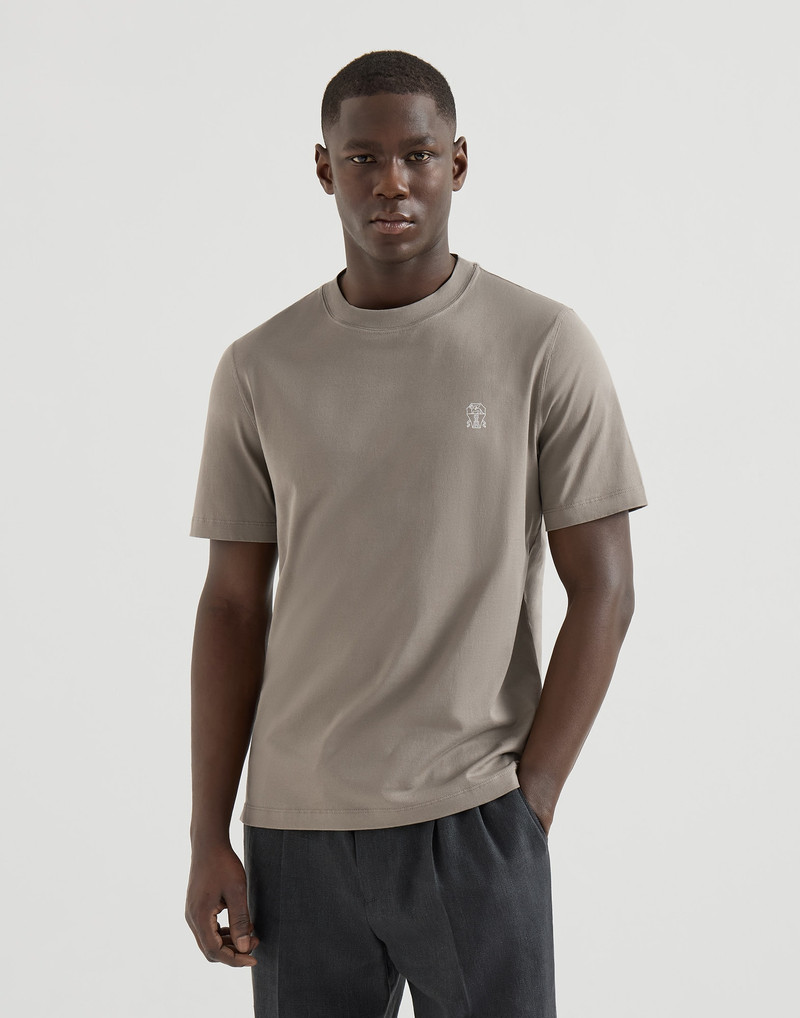 Cotton jersey crew neck T-shirt with logo 2