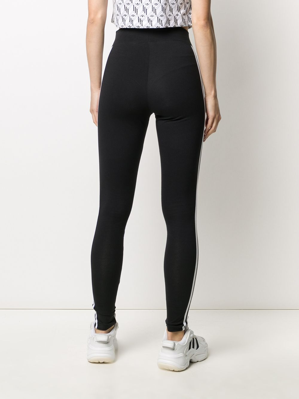 stripe panel leggings - 4