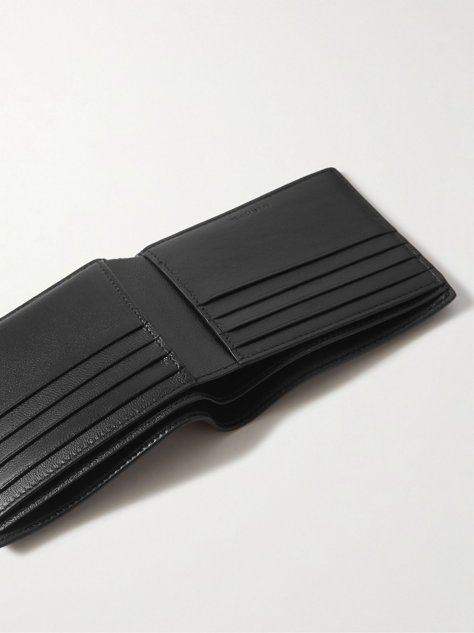 Logo-Print Full-Grain Leather Billfold Wallet Black - 4