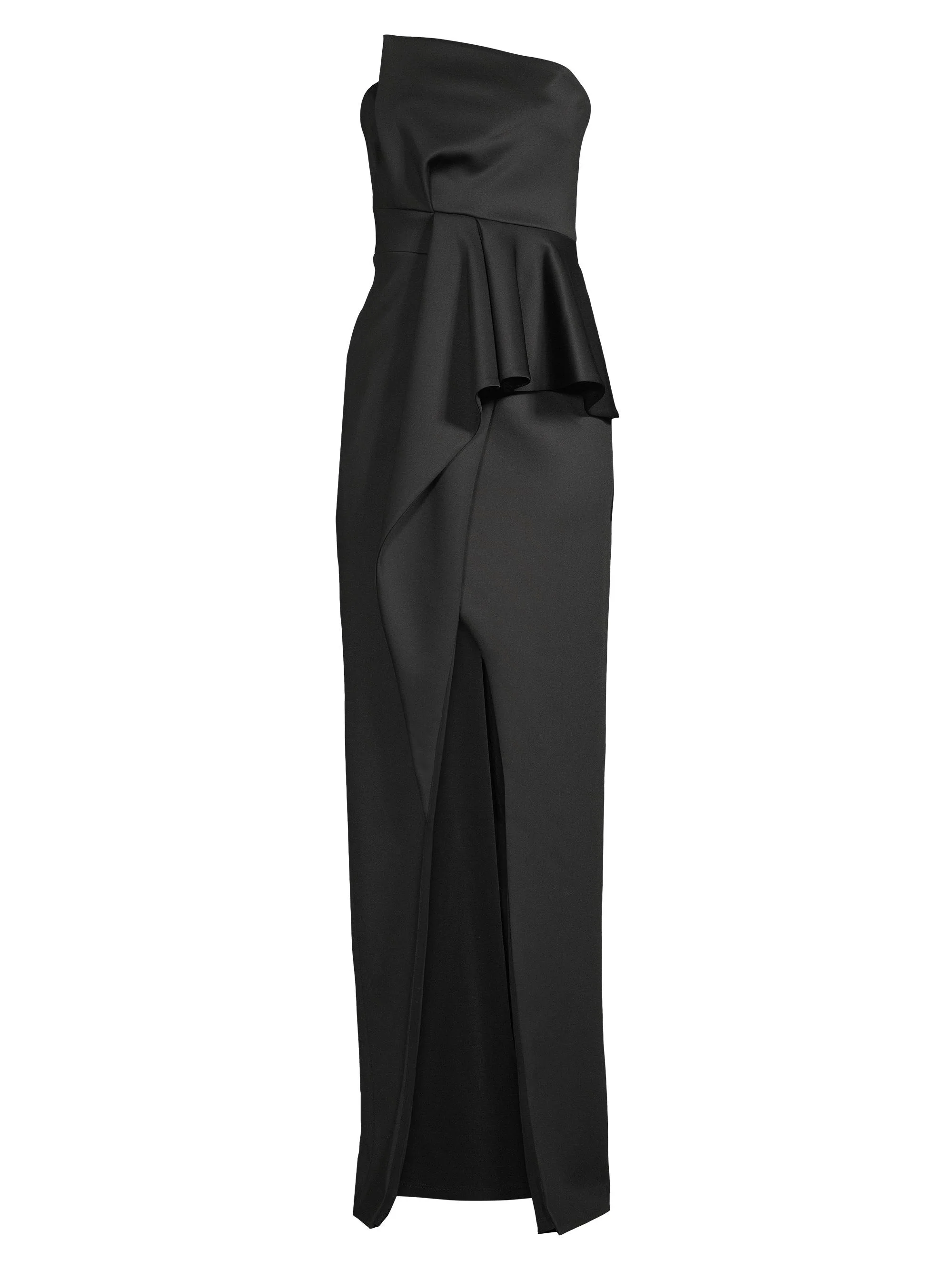 Women's Jonas Asymmetrical Draped Gown - Black - 1