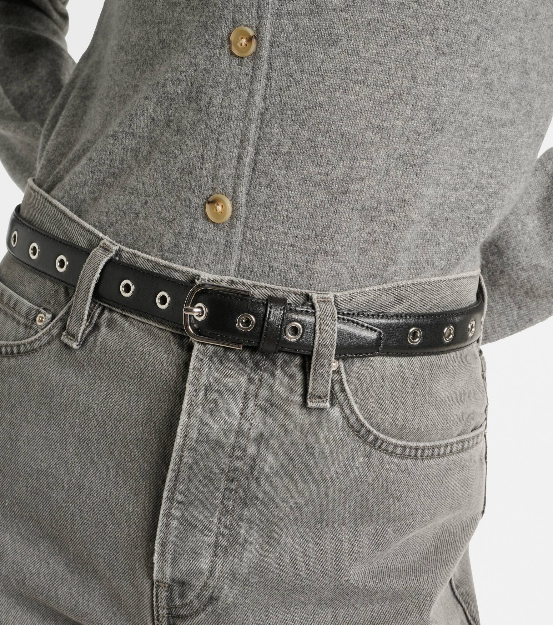Embellished leather belt - 4