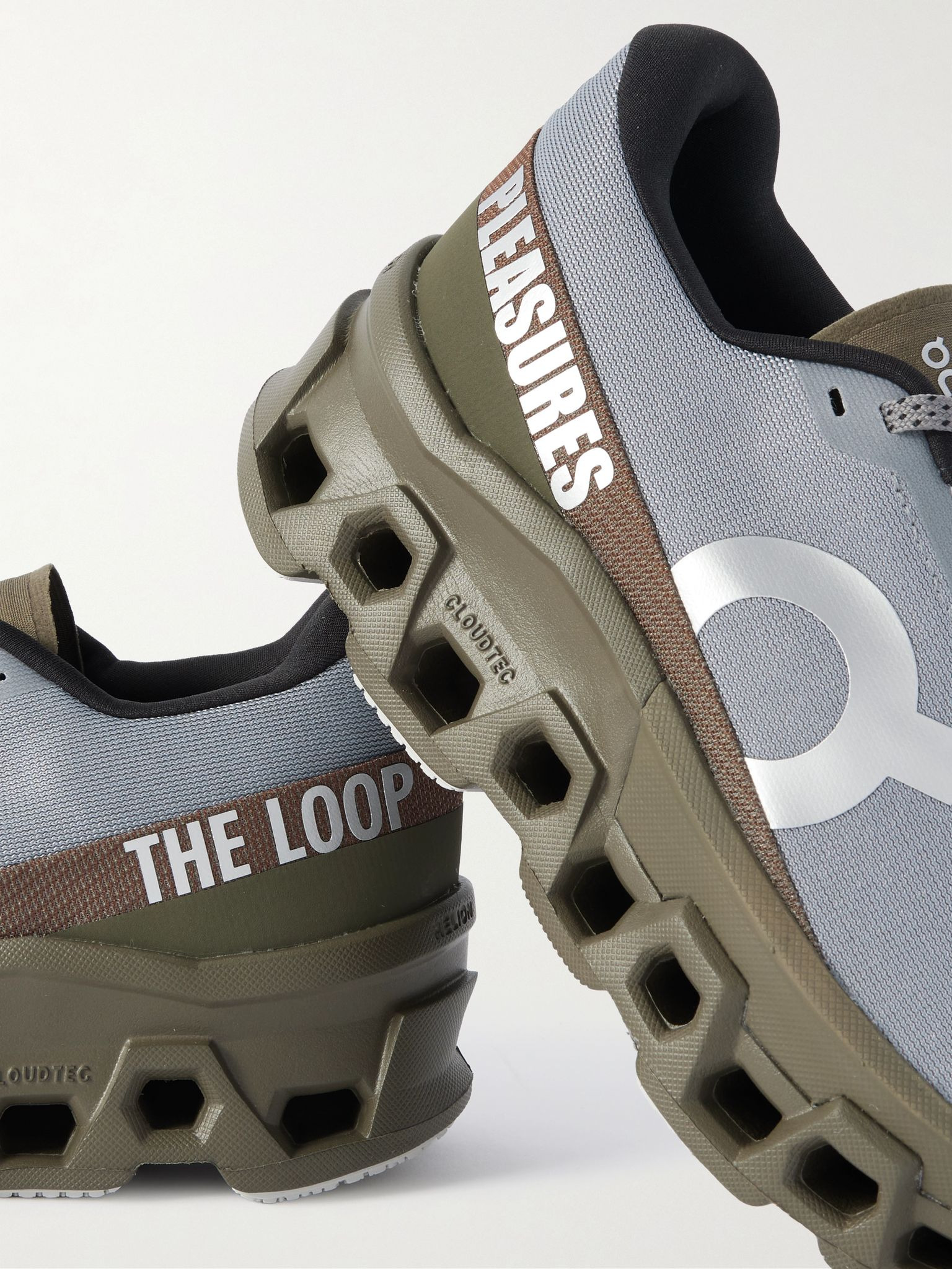 + PLEASURES + The Loop Cloudmonster 2 Rubber-Trimmed Mesh Running Sneakers Gray - 5