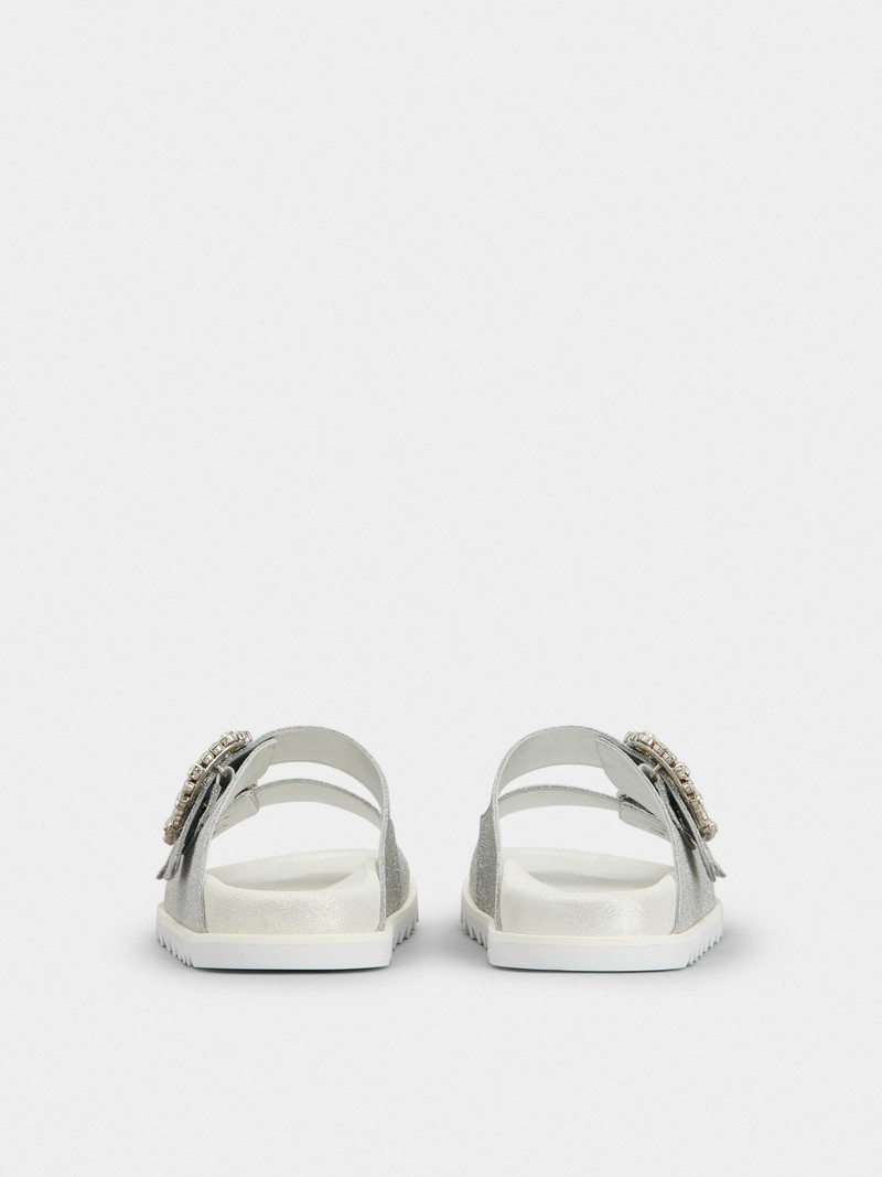 Slidy Viv' Strass Buckle Sandals in Fabric 5
