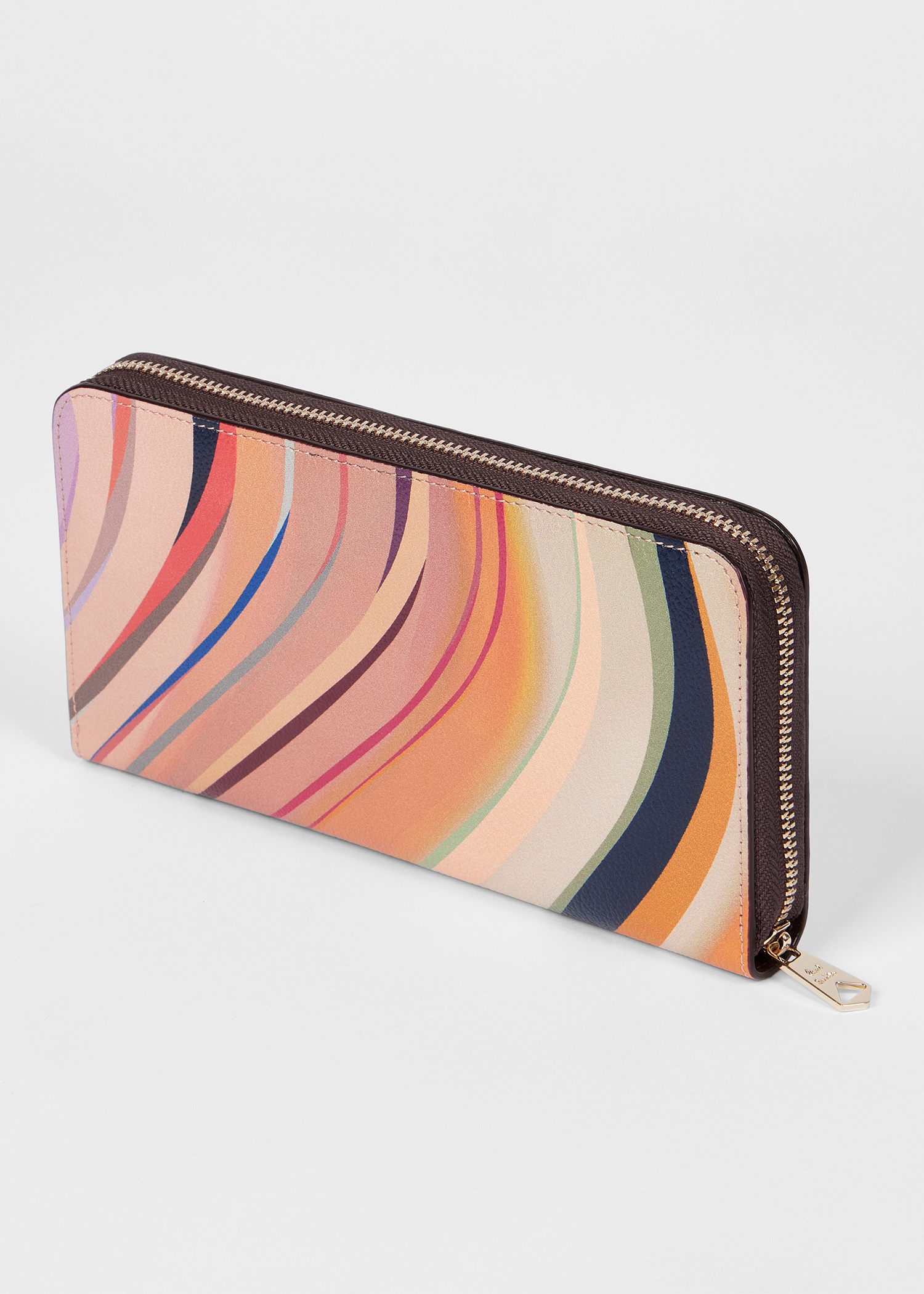 Women's 'Dusky Swirl' Leather Large Zip-Around Purse - 2