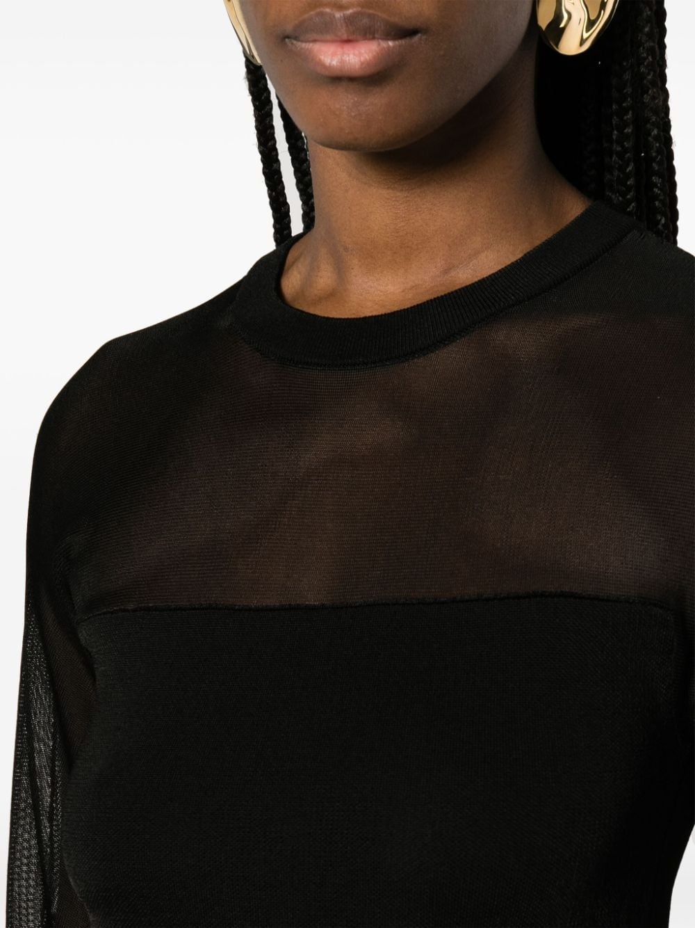 semi-sheer panelled top - 5