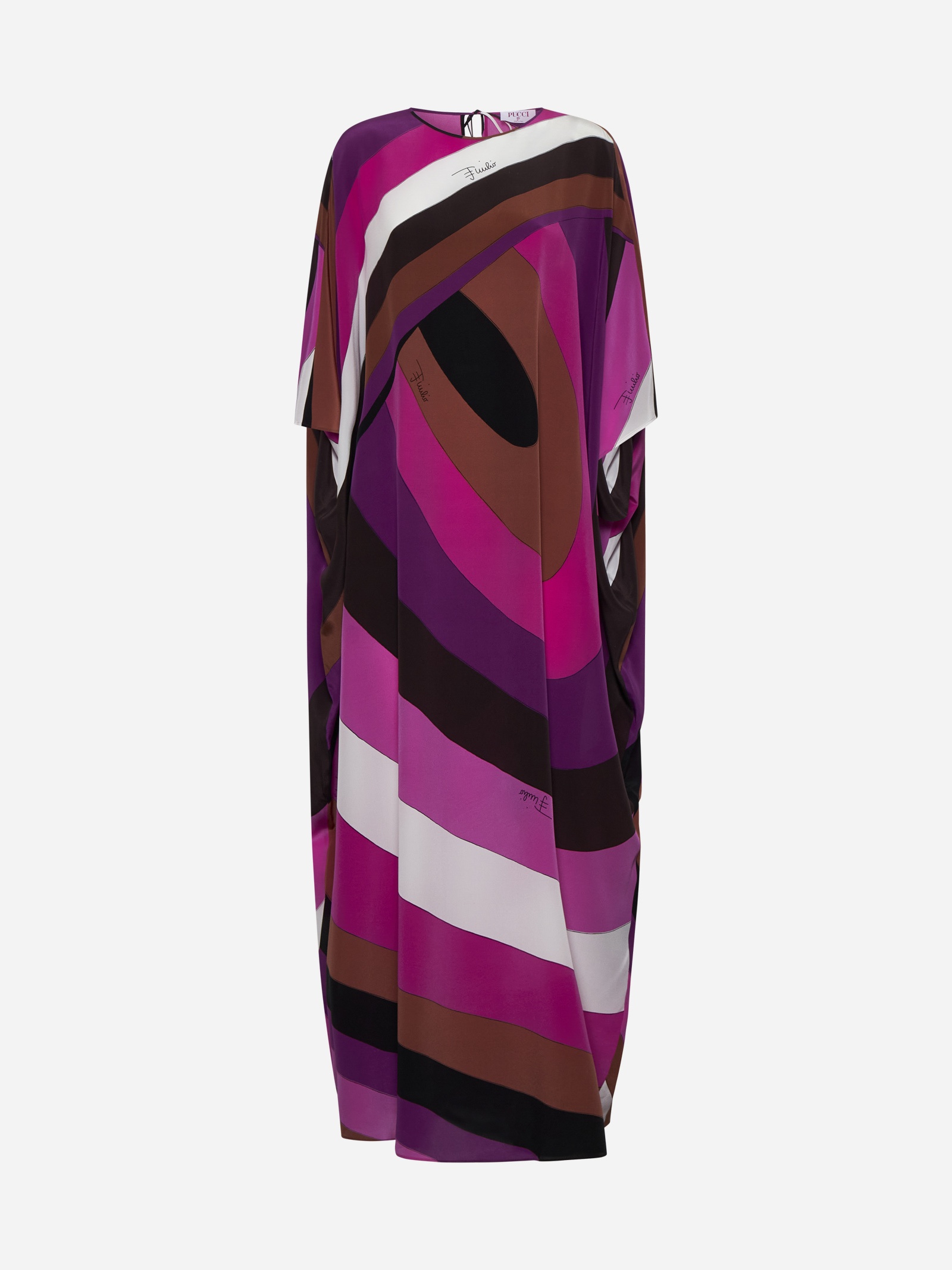 Print silk long kaftan - 1