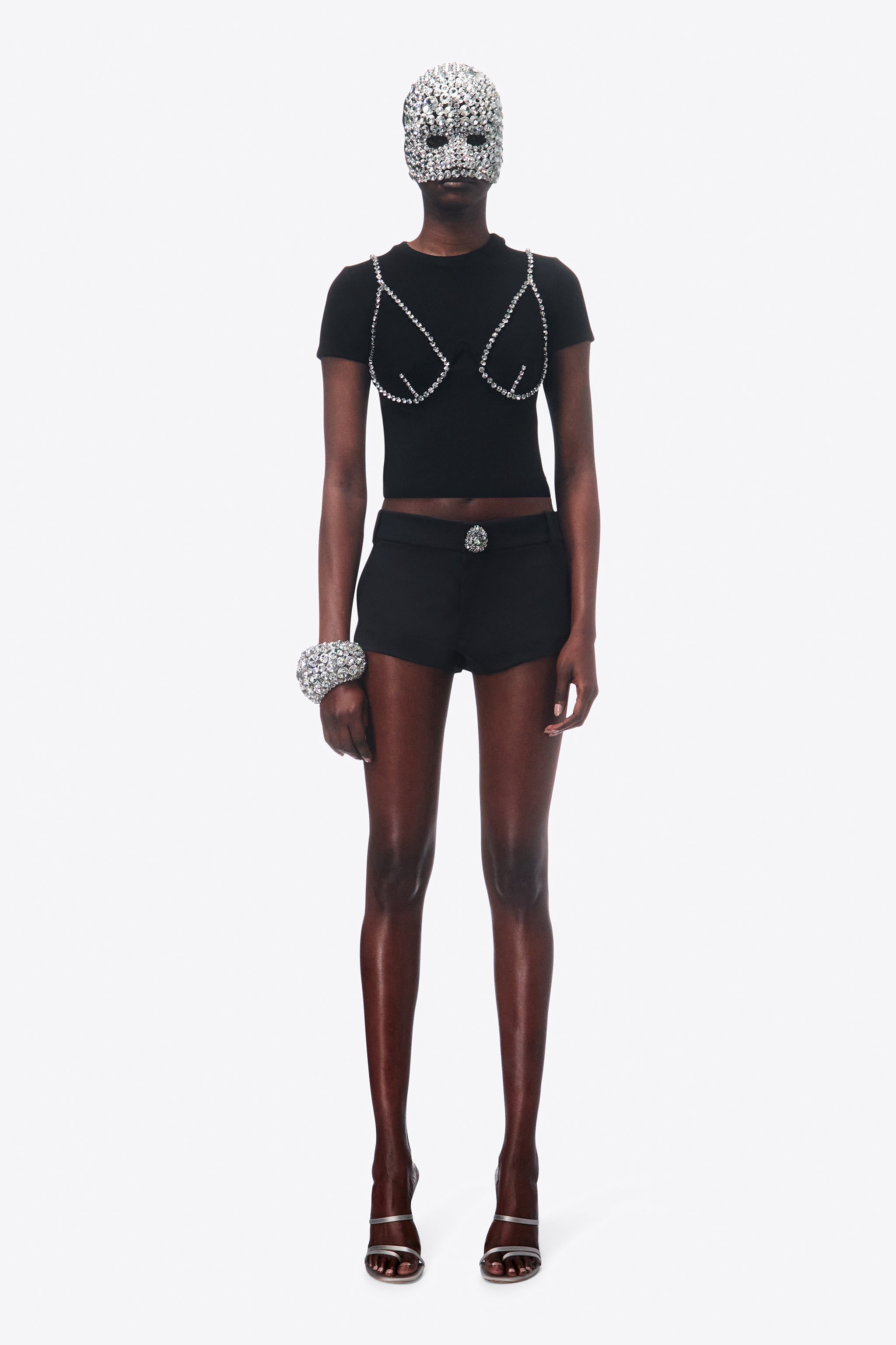 CRYSTAL BUTTON SHORT - 4