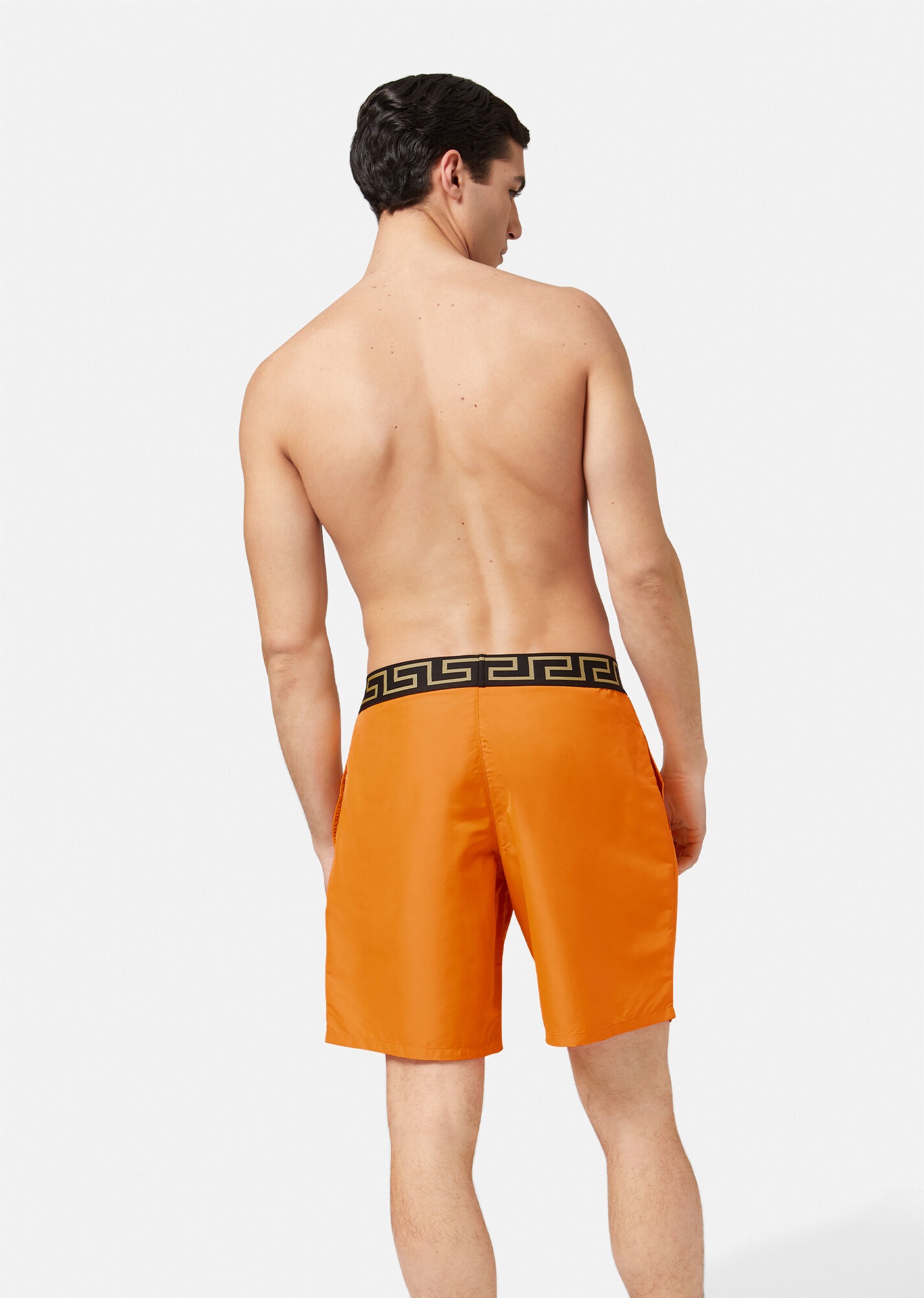 Mid-length Greca Border Swim Shorts - 3