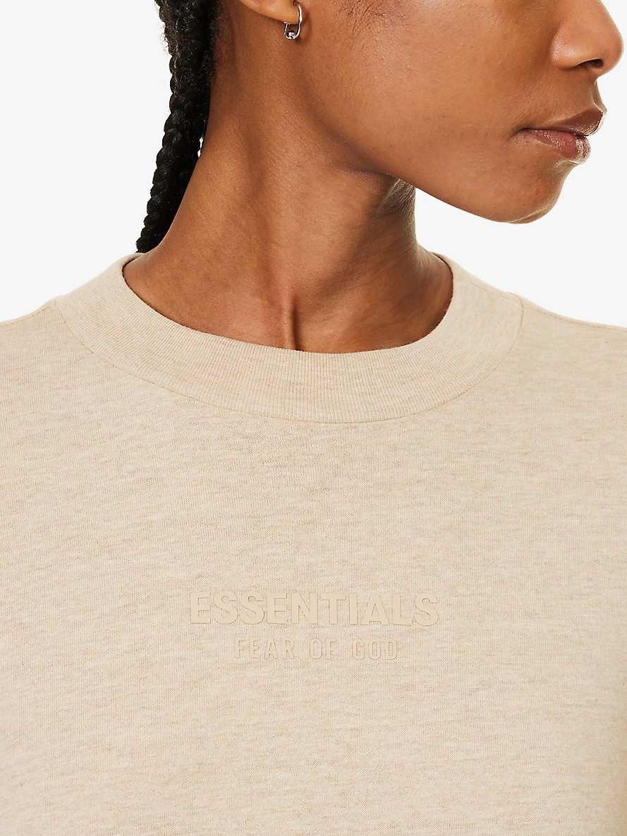 ESSENTIALS logo-print cotton-blend midi dress - 6