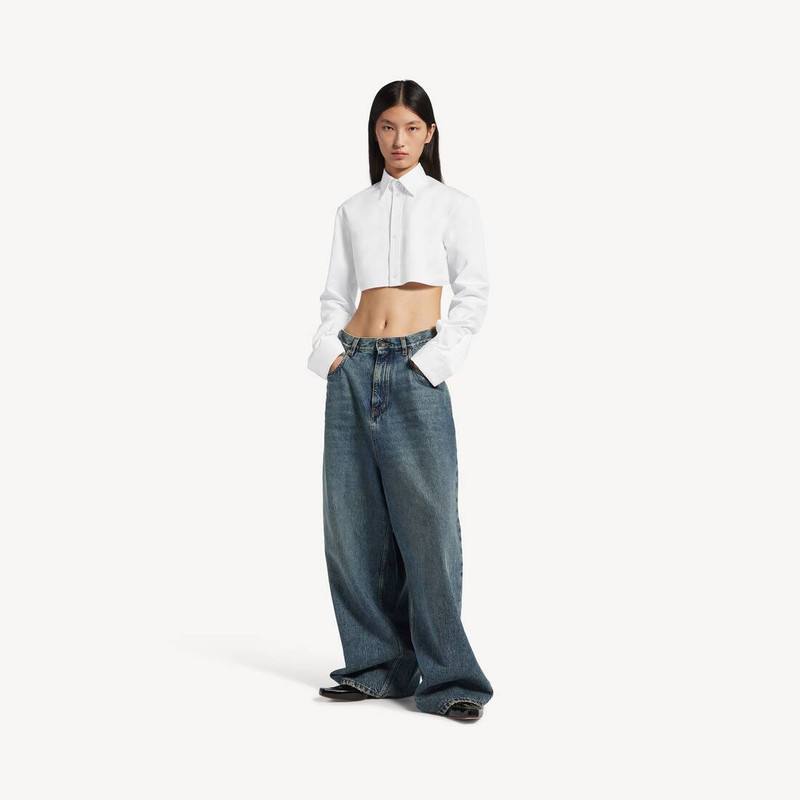 BALENCIAGA Women's Cropped Shirt in White outlook
