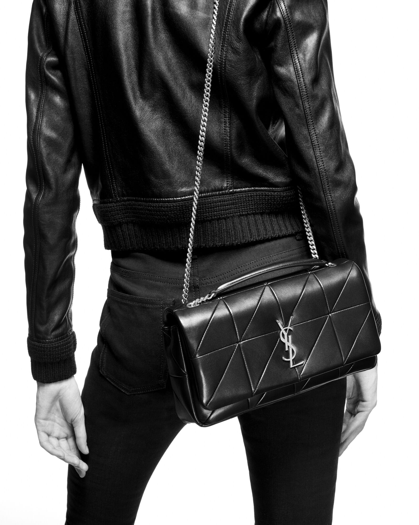 jamie medium chain bag "carré rive gauche" in lambskin - 2