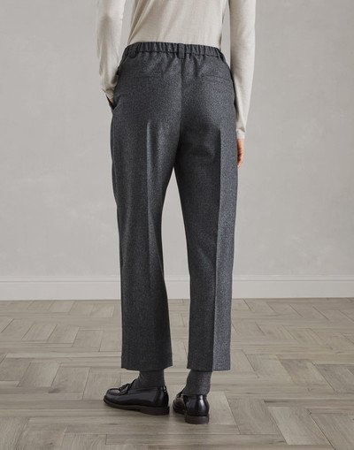 Brunello Cucinelli Virgin wool and cashmere flannel baggy trousers outlook