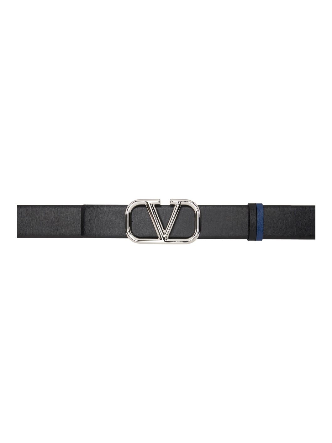 Black & Navy VLogo Reversible Belt - 1
