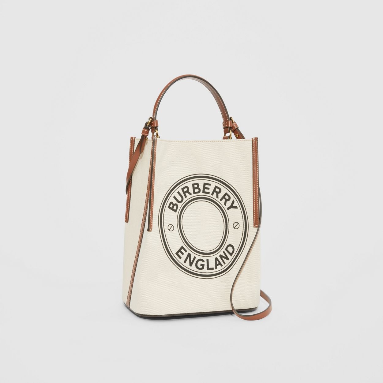 Small Logo Graphic Cotton Canvas Peggy Bucket Bag - 6