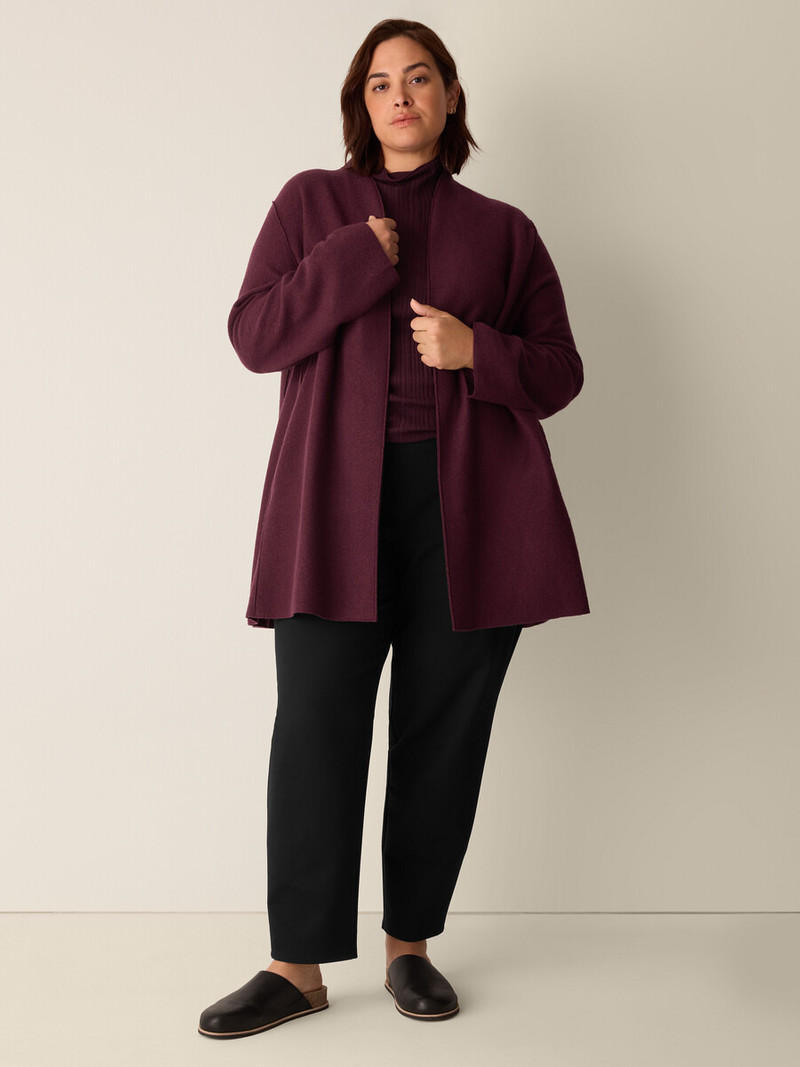 Lightweight Boiled Wool High Collar Jacket in Regenerative Wool 6