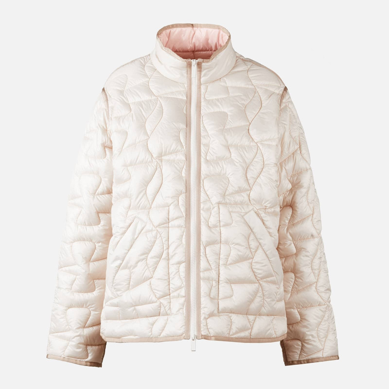 Quilted Bomber Jacket Ivory Beige 1
