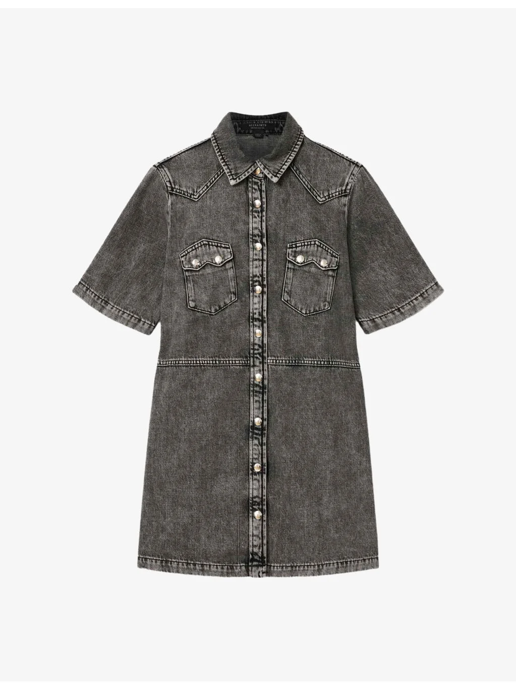 Rock Patch-Pocket Denim Mini Dress - 1