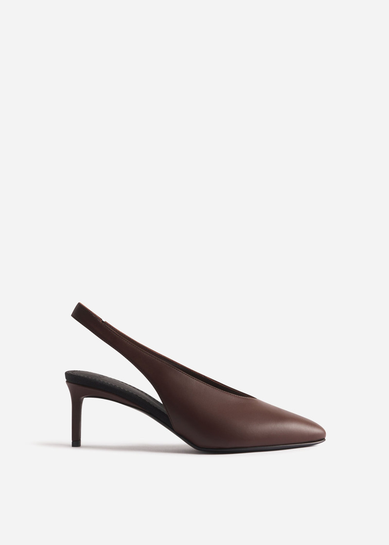 Pointed Slingback Heel in Chocolate 1