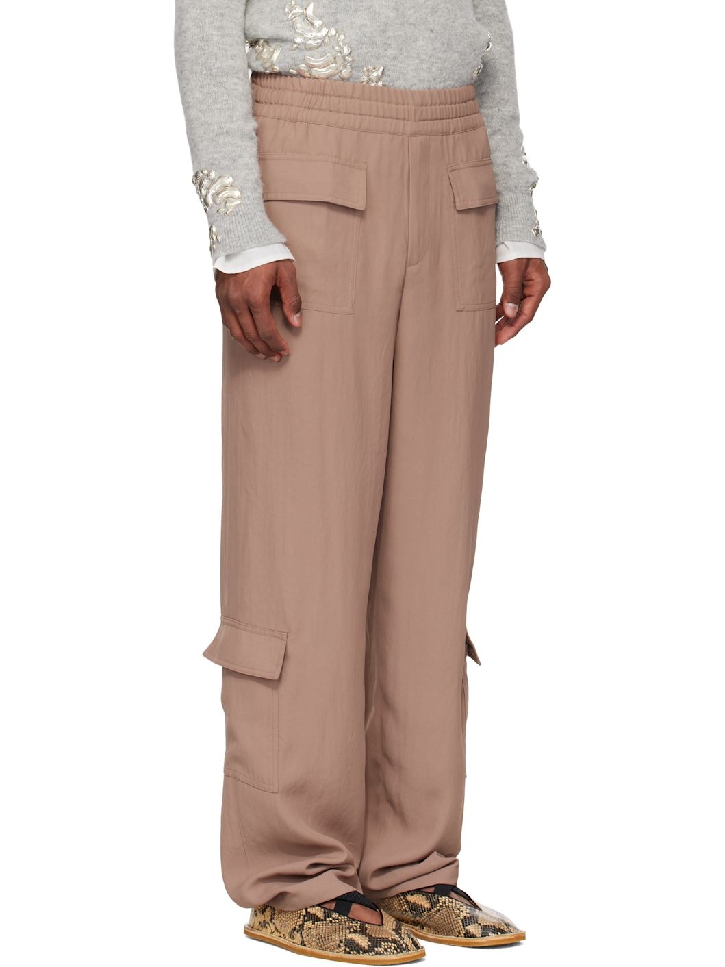 Pink Twill Cargo Pants - 2