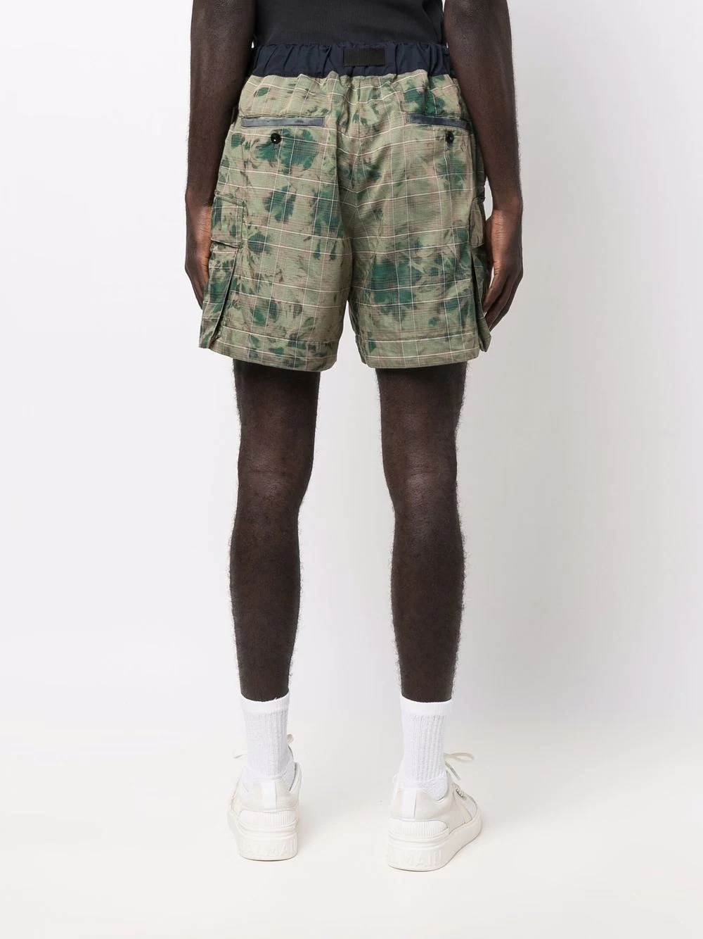 check print dyed shorts - 4