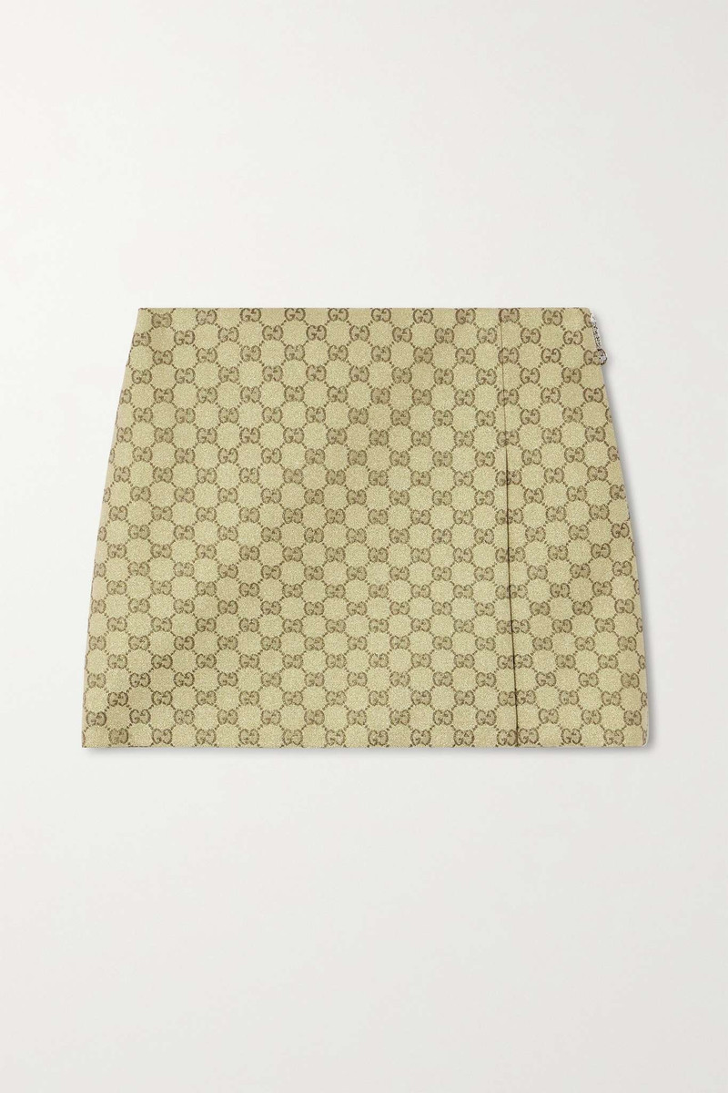 GUCCI Metallic cotton-blend jacquard mini skirt | REVERSIBLE