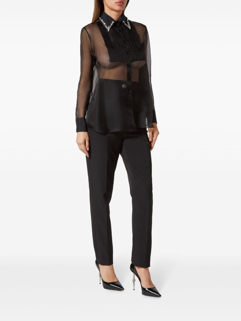 embellished long-sleeve shirt - 2