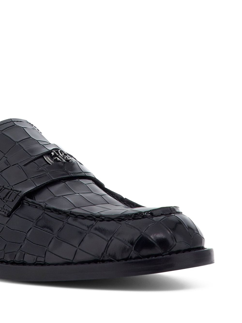 crocodile-embossed loafers - 4