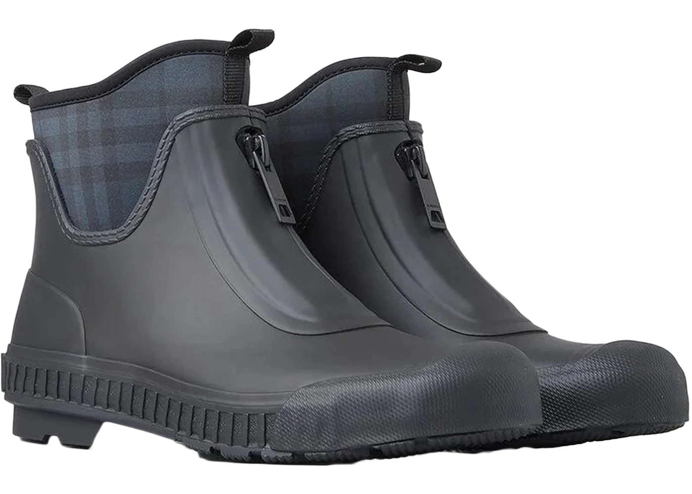 Burberry Flinton Rain Boots Black Charcoal Rubber (Women's) - 2