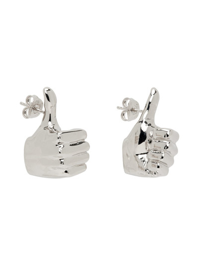 Y/Project Silver Mini Thumbs Up Earrings outlook