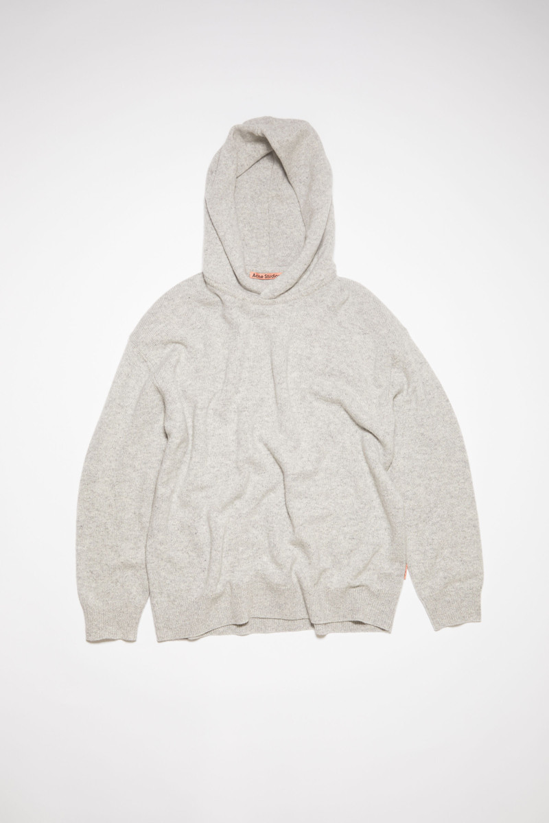 Wool cashmere hoodie - Light Grey Melange 6