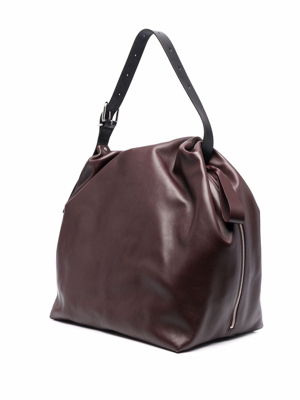 crush leather shoulder bag - 3