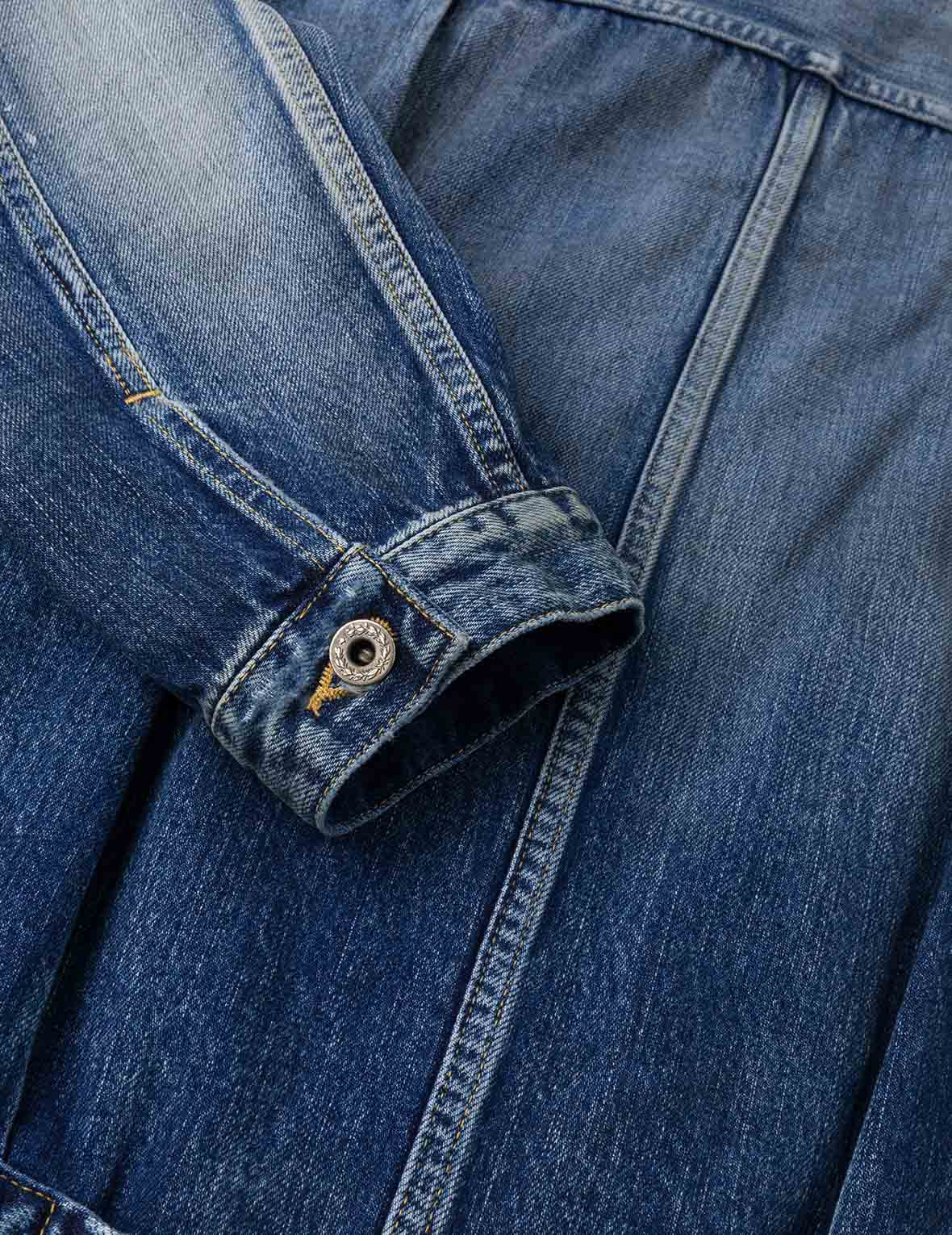 Seagull Print Regular Fit Denim Trucker Jacket - 11