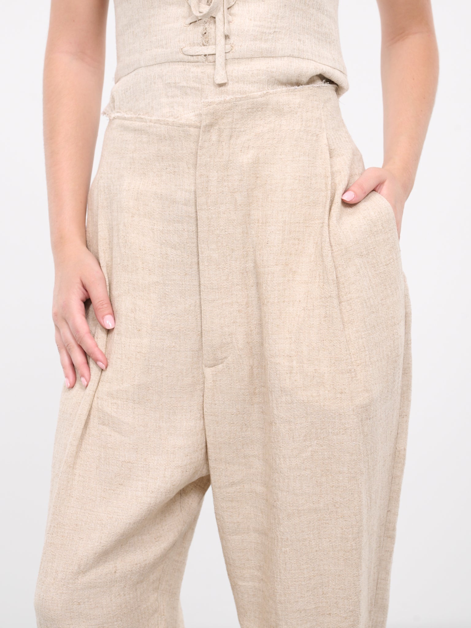 Linen Crepe Pants - 6