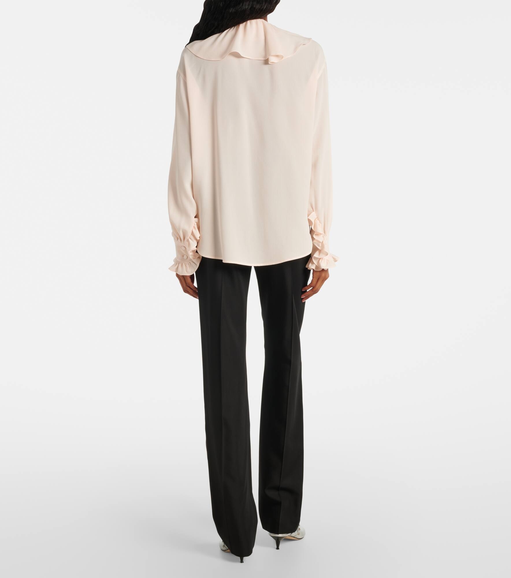 Ruffled silk blouse - 3